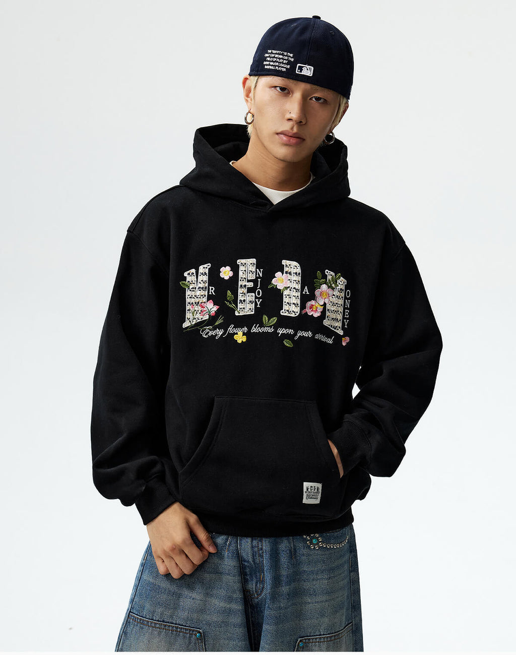 MEDM Mini Patchwork Floral Embroidered Hoodie