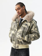MEDM Detachable Fur Camouflage Hooded Jacket