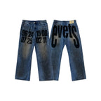 EVETS Dirty Wash Print Jeans