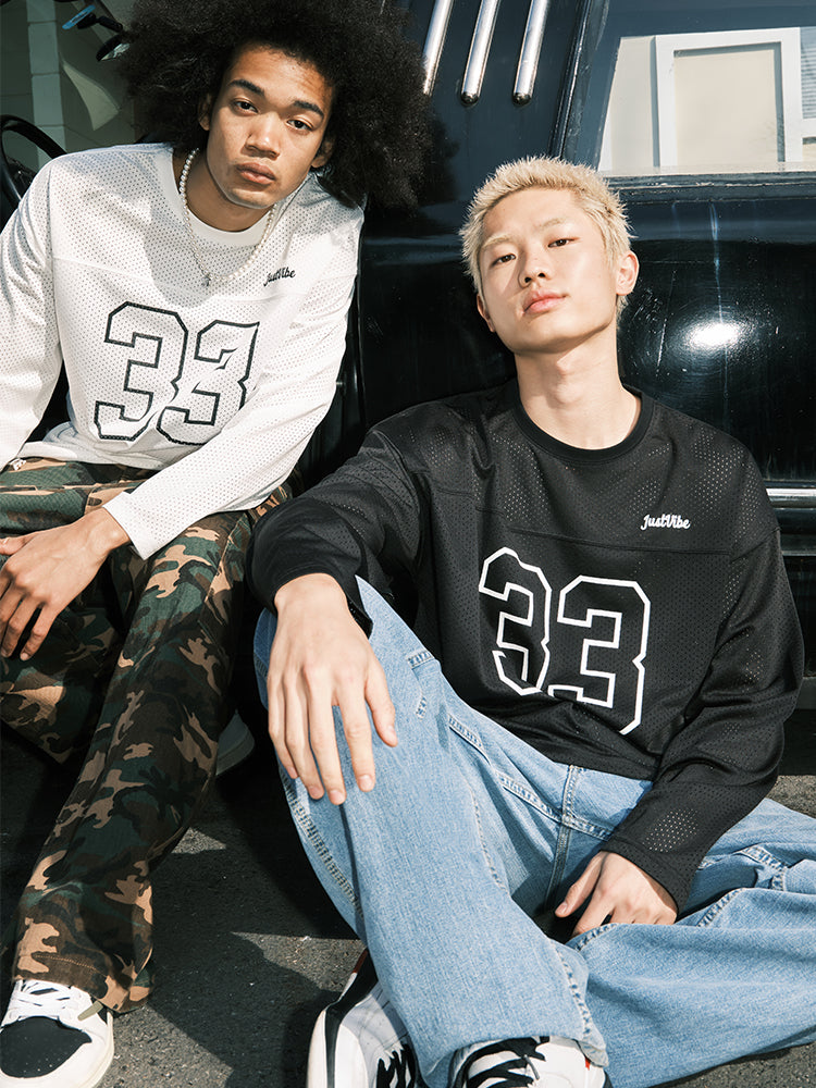 JUST VIBE 33 Numbering Printed Mesh Hockey Jersey