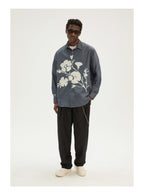 EMPTY REFERENCE Flower Shadow Print Long Sleeve Shirt