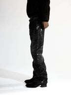 Night Lab All Over Sequined Distressed Jeans