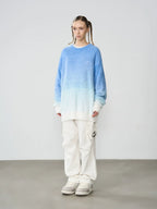 Harsh and Cruel Embroidered Logo Gradient Knit Sweater