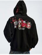 MEDM Rose Embroidered Zip Up Hoodie