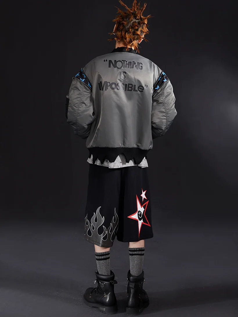VENTUREK Star Shoulder Zipper MA-1 Bomber Jacket