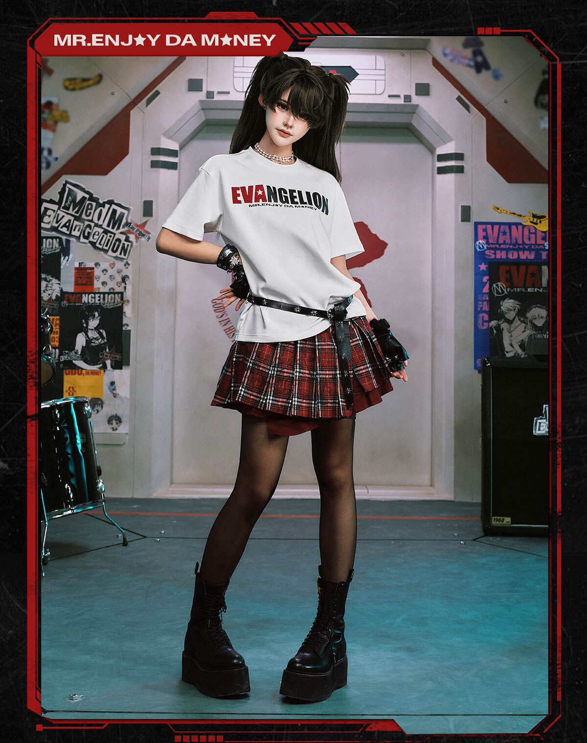 MEDM x EVA NEVER END Mixed Embroidery Print Logo Tee