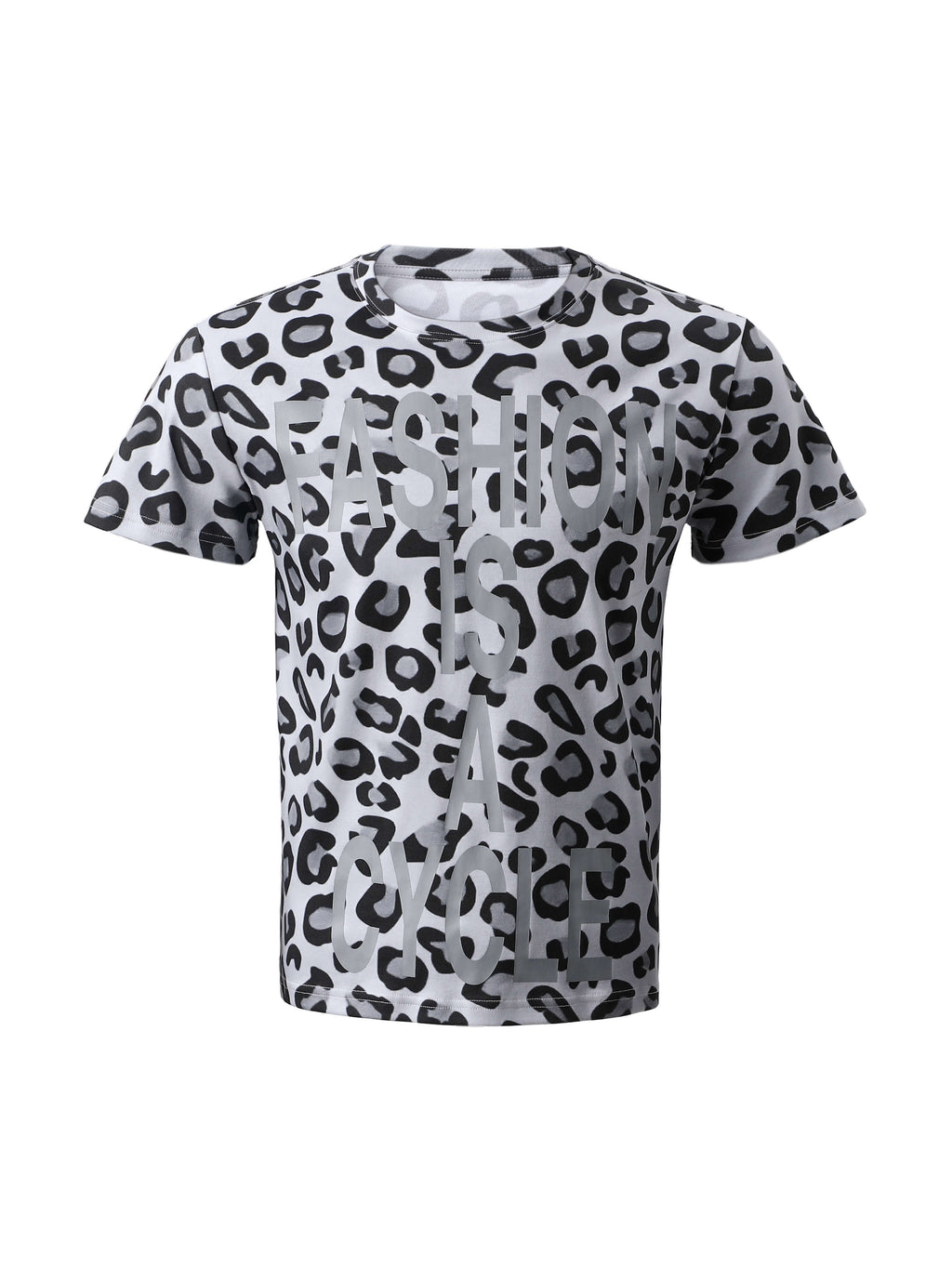 KARMANISTIC Leopard Print Slim Fit Stretch Tee