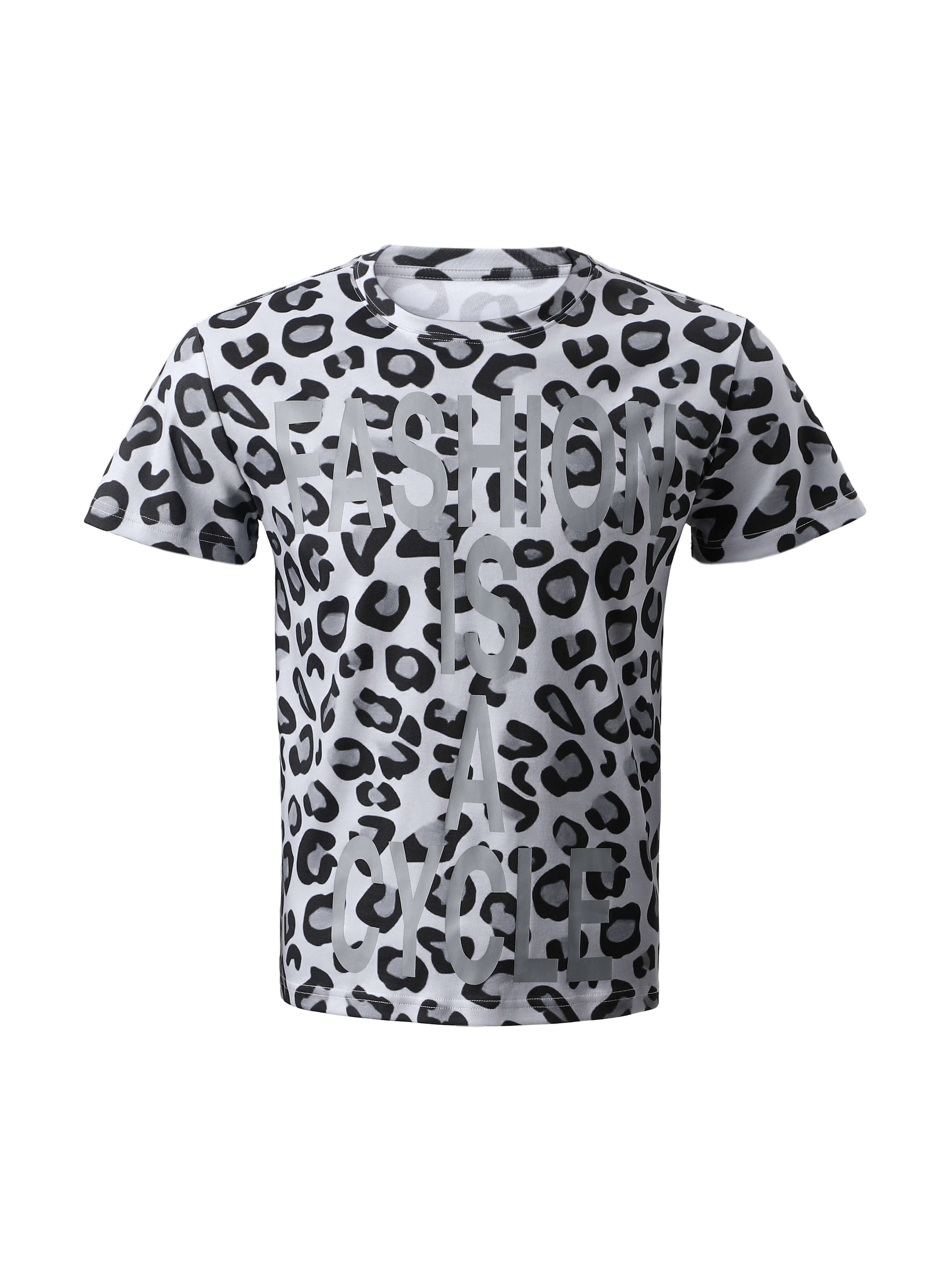KARMANISTIC Leopard Print Slim Fit Stretch Tee