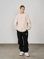 Harsh and Cruel Embroidered Logo Fleece Round Neck Sweater