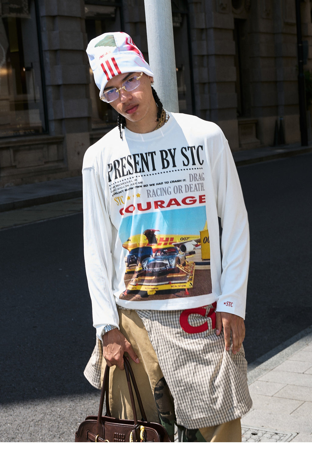 STEEPC Vintage Photo Print Long Sleeve Tee