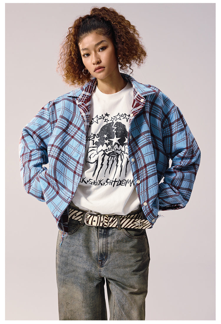 Remedy Wave Plaid Reversible Long Sleeve Shirt
