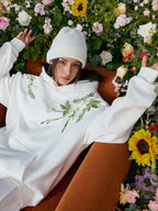 Harsh and Cruel Floral Garland Embroidered HACR Hoodie