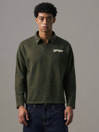 S45 Pearl and Rhinestone Long Sleeve Polo