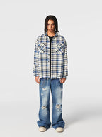 Achock Plaid Fringe Long Sleeved Flannel Shirt