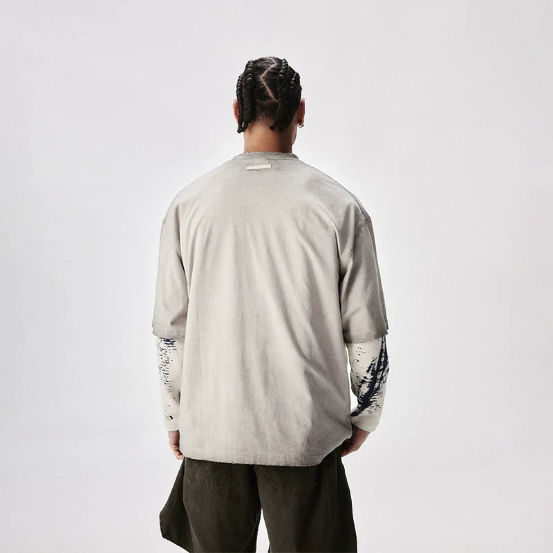 Labt 3D Patch Embroidery Distressed Tee