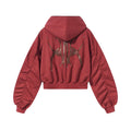 BLIND NO PLAN Logo Studded Embellished Zip-Up Hoodie