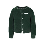 S45 Pearl Button Fuzzy Fleece Cardigan