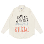 EMPTY REFERENCE Cartoon Puppy LOGO Print Long Sleeved Shirt