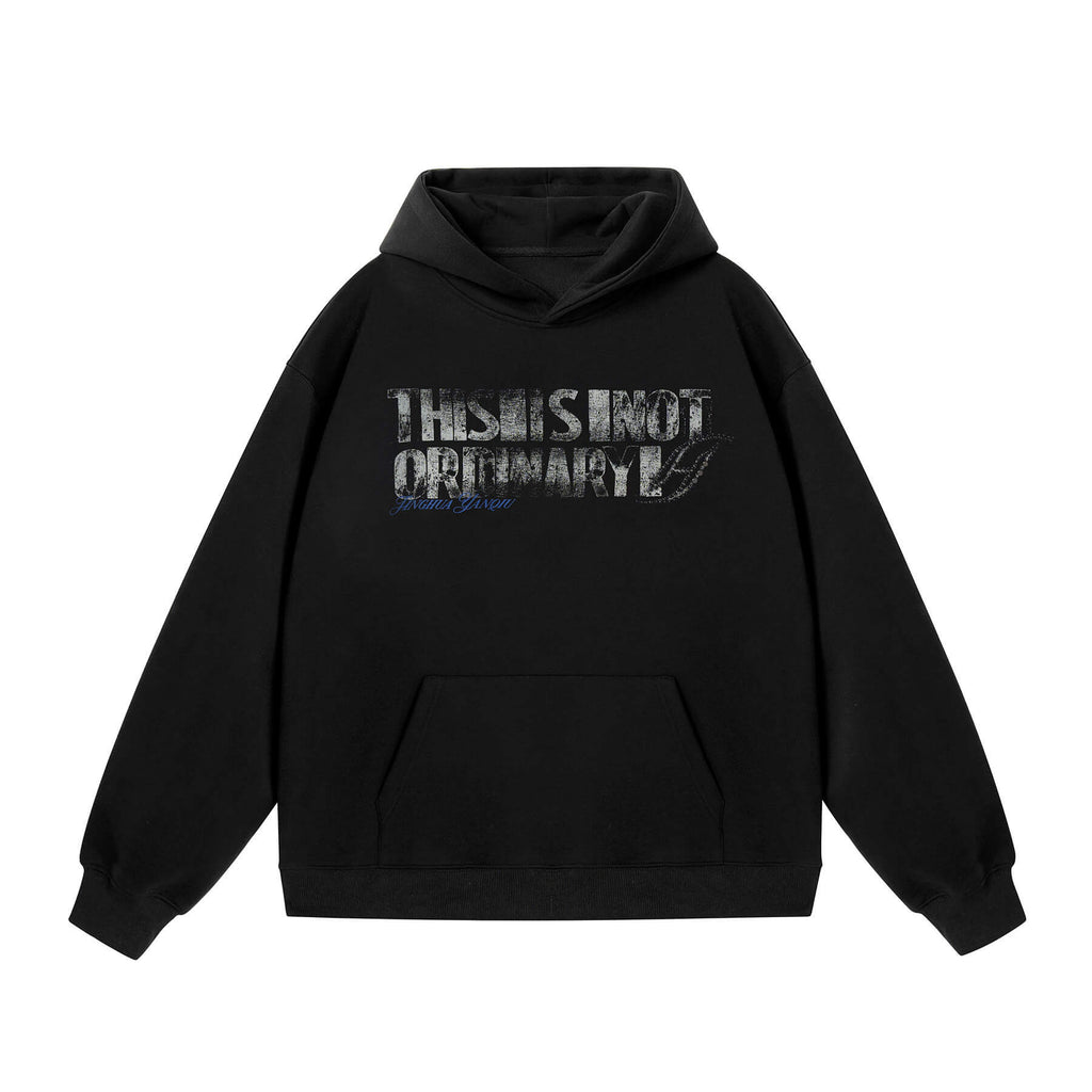 JHYQ Vintage Letter Print Rivet Hoodie
