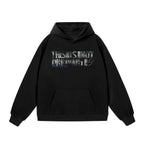 JHYQ Vintage Letter Print Rivet Hoodie
