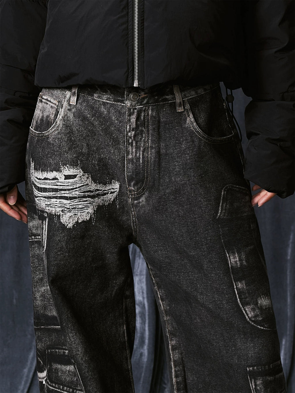 1807 Multi Pocket Digital Print Pants