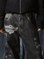 1807 Multi Pocket Digital Print Pants