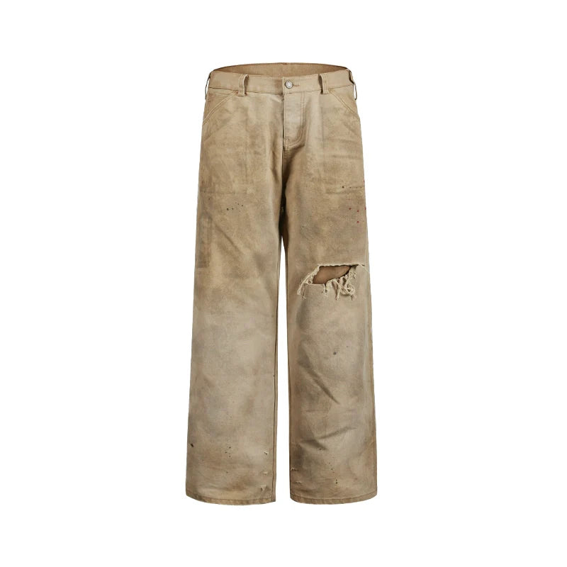Remedy Kiss Mark Distressed Hole Work Painter Pants