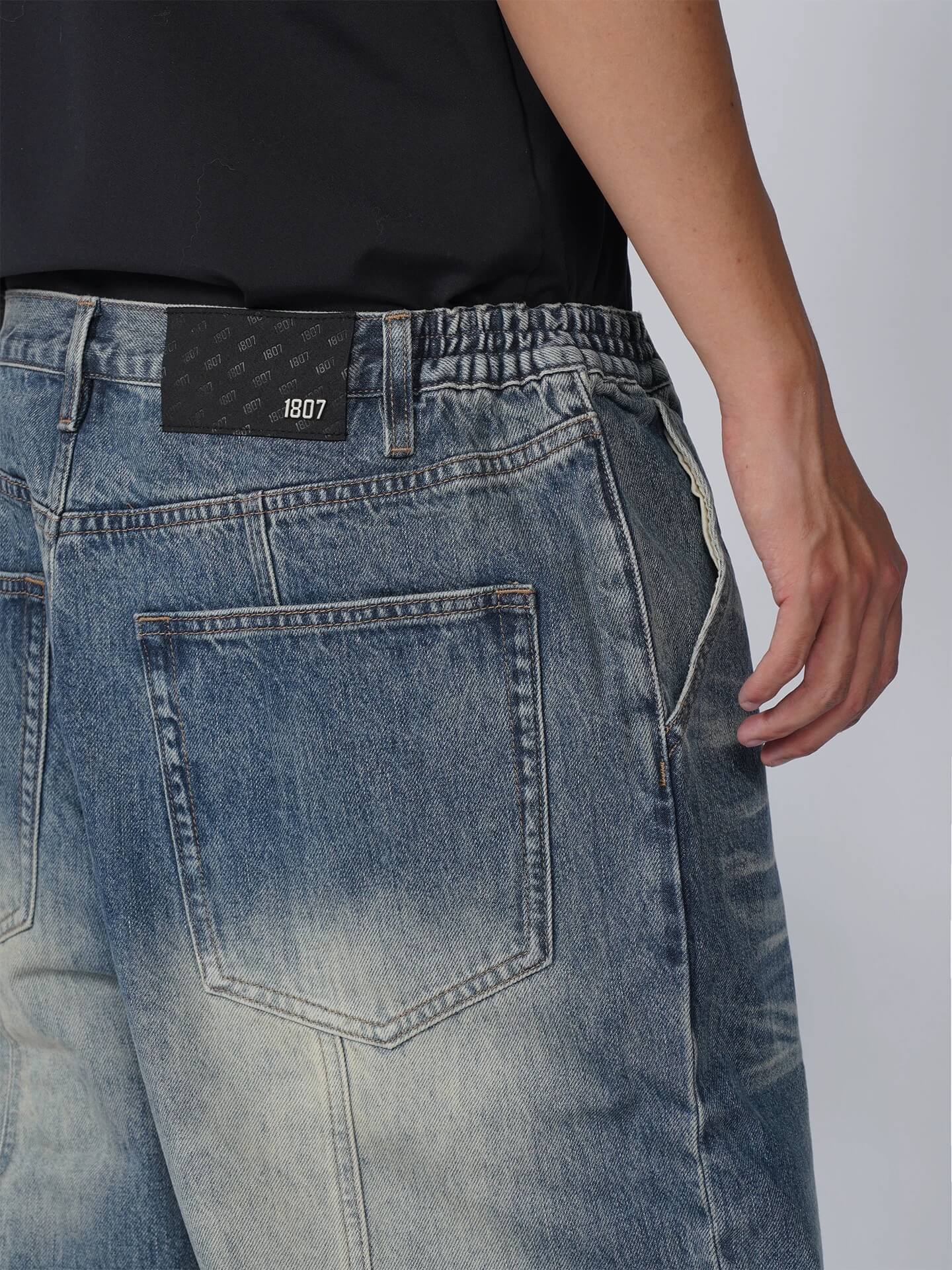 1807 Heavy Washed Whisker Center Stitch Jeans