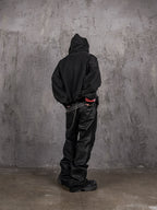 UNDERWATER Dust Black Deconstructed Destruction Hoodie