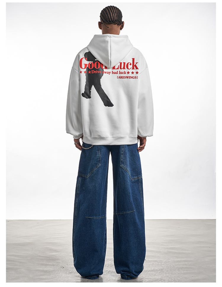 F3F Select Good Luck Printed Letter Hoodie