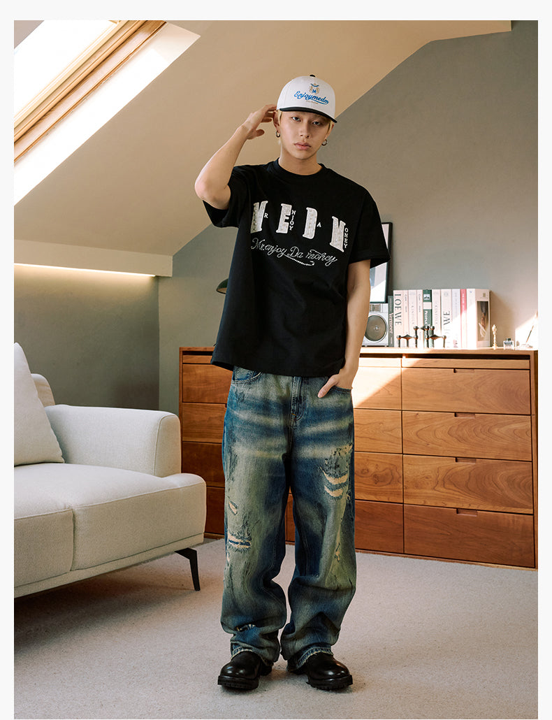 MEDM Pearl Lace Patch Embroidery Tee