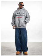 F3F Select Good Luck Printed Letter Hoodie