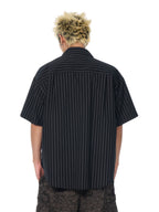 AFGK Striped Logo Print Short Sleeve Shirt