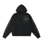 1807 Swarovski Crystal Diamond Washed Zip Up Hoodie