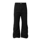 YADcrew Washed Double Pocket Wide Leg Cargo Pants