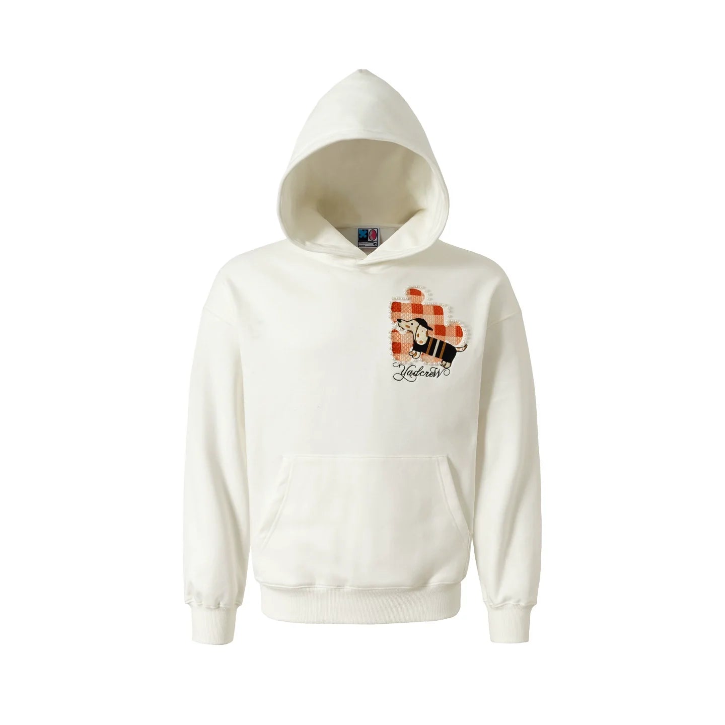 YADcrew Dachshund Puzzle Pearl Embroidery Hoodie