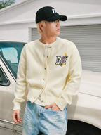 MEDM Floral Embroidered Knit Cardigan