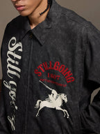 1807 Pegasus Vintage Print Embroidered Detroit Jacket