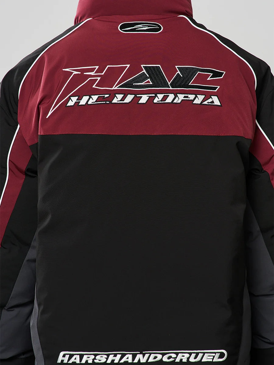 Harsh and Cruel Patchwork Embroidered Racing Down Jacket