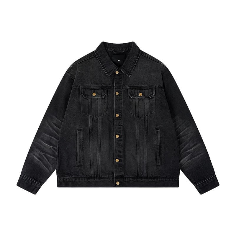 1807 Cat Whiskers Washed Black Denim Jacket