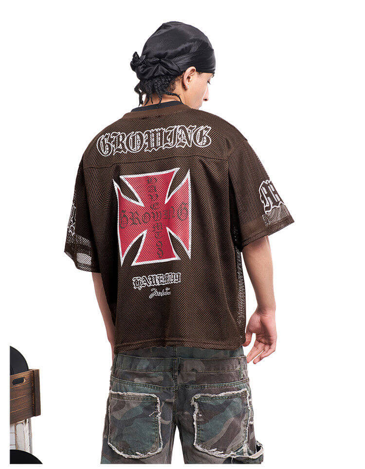 F3F Select 99 Cross Print Mesh Short Sleeve Jersey