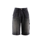 LIBERAFIT Double Knee Washed Denim Shorts