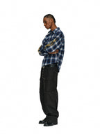 ANTIDOTE Embroidered Flannel Plaid Long Sleeve Shirt