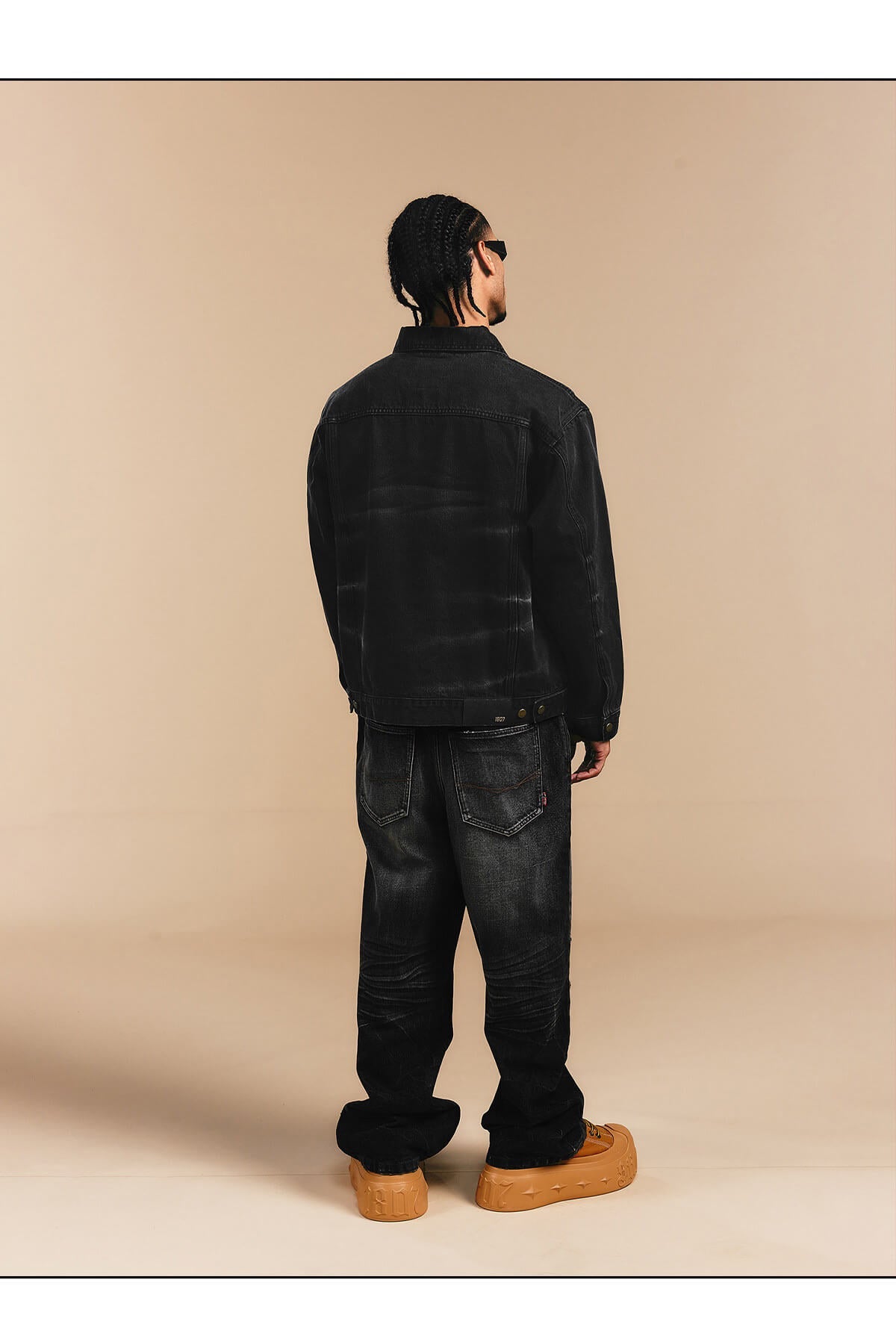 1807 Cat Whiskers Washed Black Denim Jacket