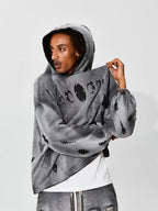 KARMANISTIC Distressed Washed Rivets Hoodie
