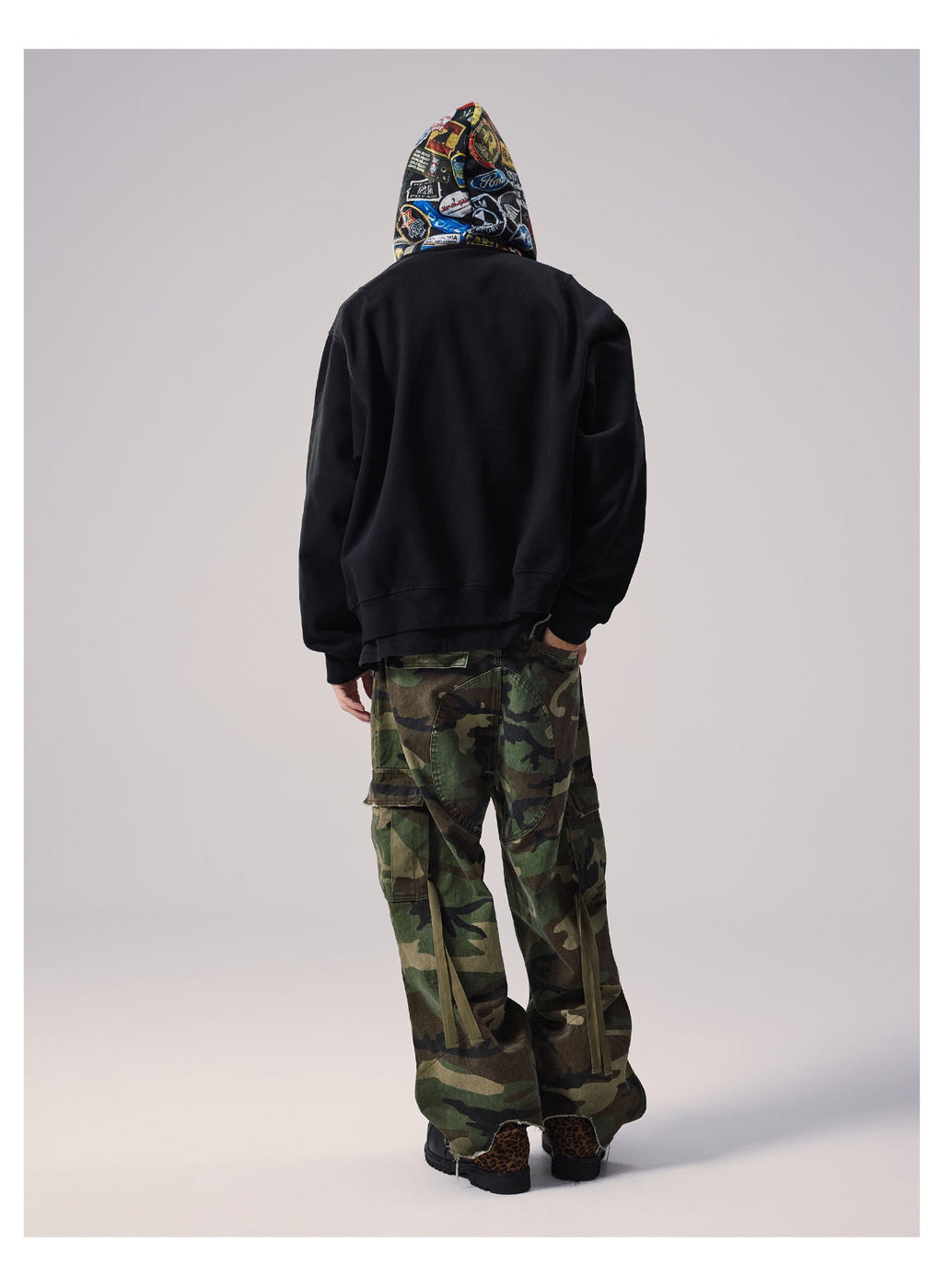 Remedy Badge Print Hood Zip Up Hoodie