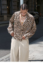 STEEPC Leopard Print Long Sleeve Shirt
