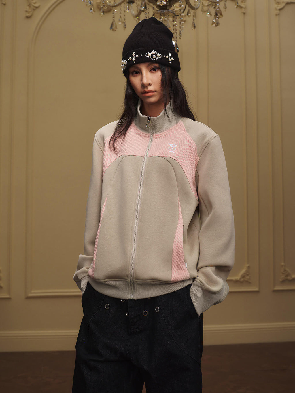 YADcrew Color Block Deconstructed Track Jacket