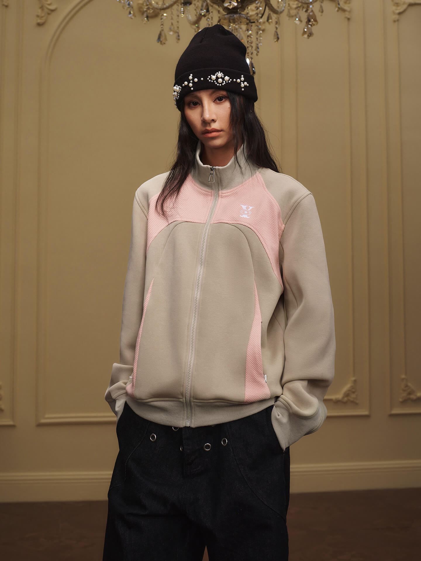 YADcrew Color Block Deconstructed Track Jacket