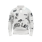 TGFCLUB 2PAC Tattoo Slim Fit Polo Knit Sweater